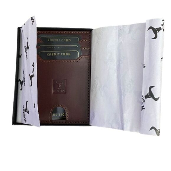 Wild Hook Wallet New Minimalist Slim Card Holder Genuine Leather Classic Basic - Picture 5 of 6